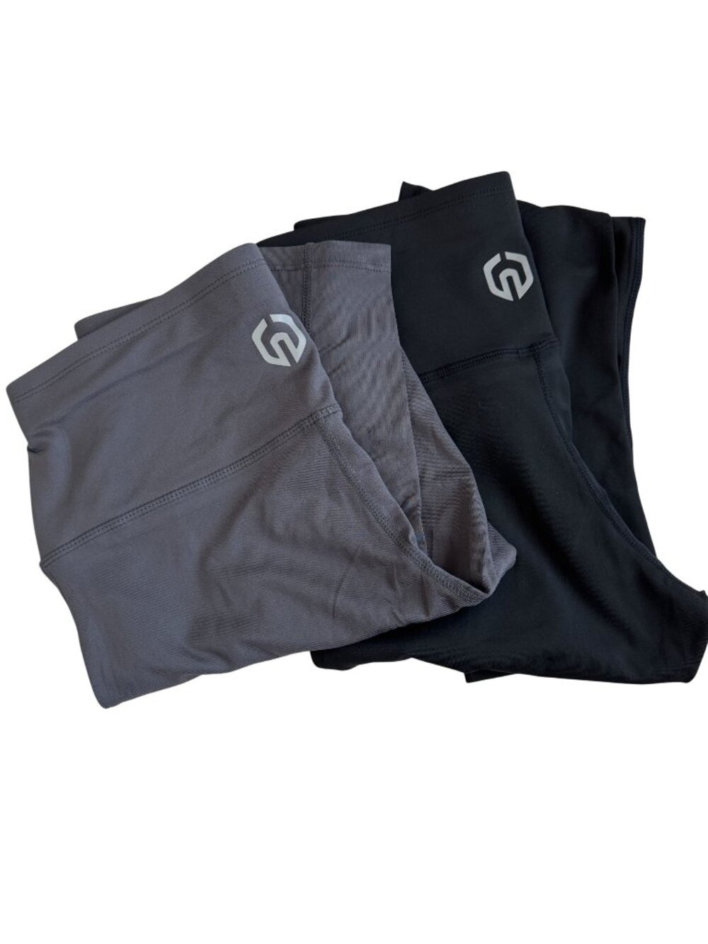 High-Waisted Sports Leggings With Side Pocket - Black & Gray - Womens Activewear